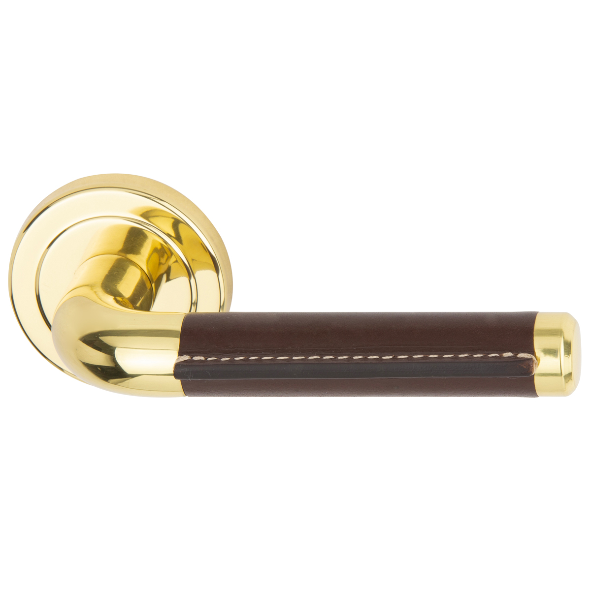 Ottone lucido/cuoio marrone